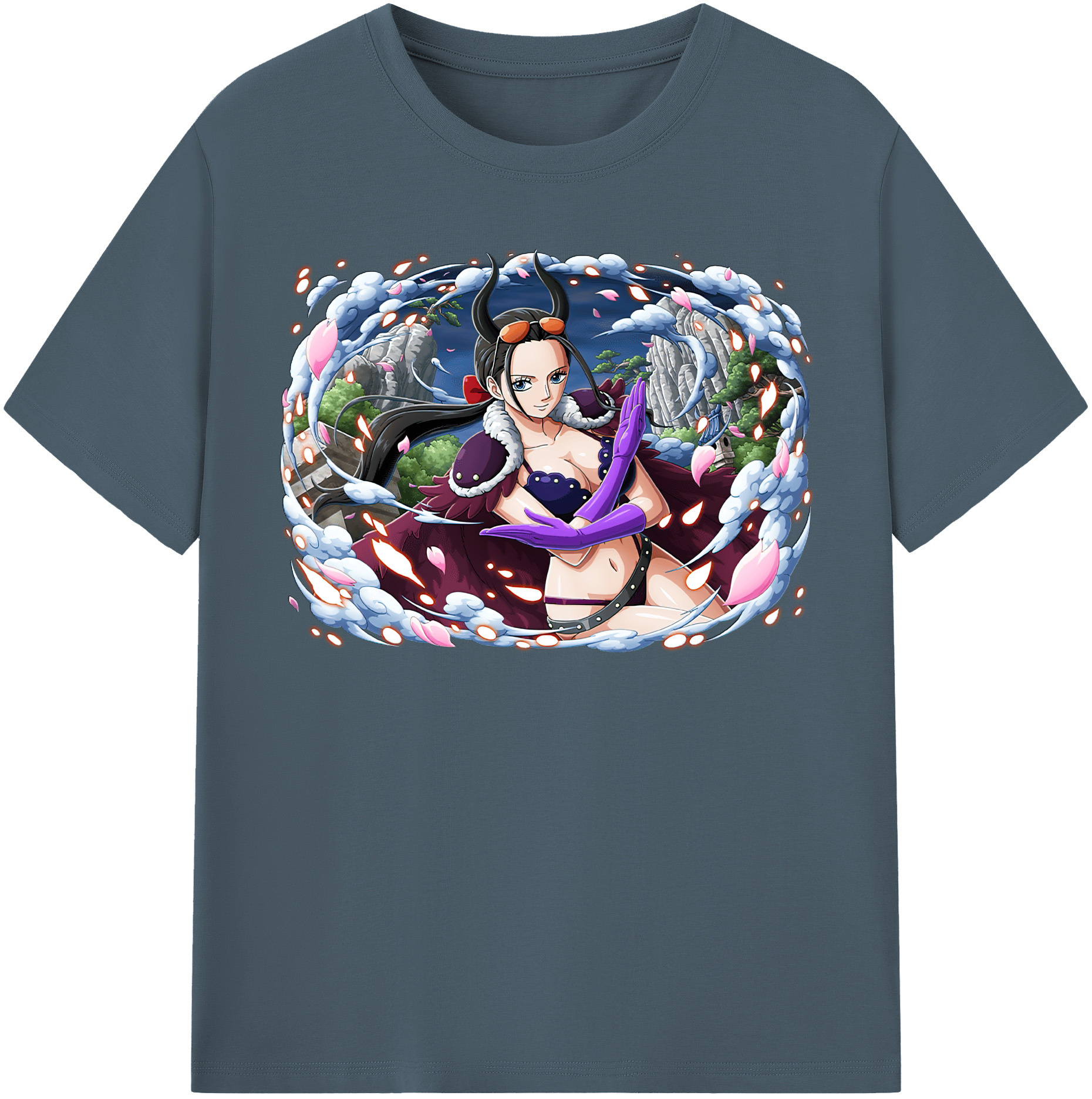 ワンピース ニコ・ロビン ONE PIECE Nico Robin 綿100％半袖Tシャツ（フロントプリント）